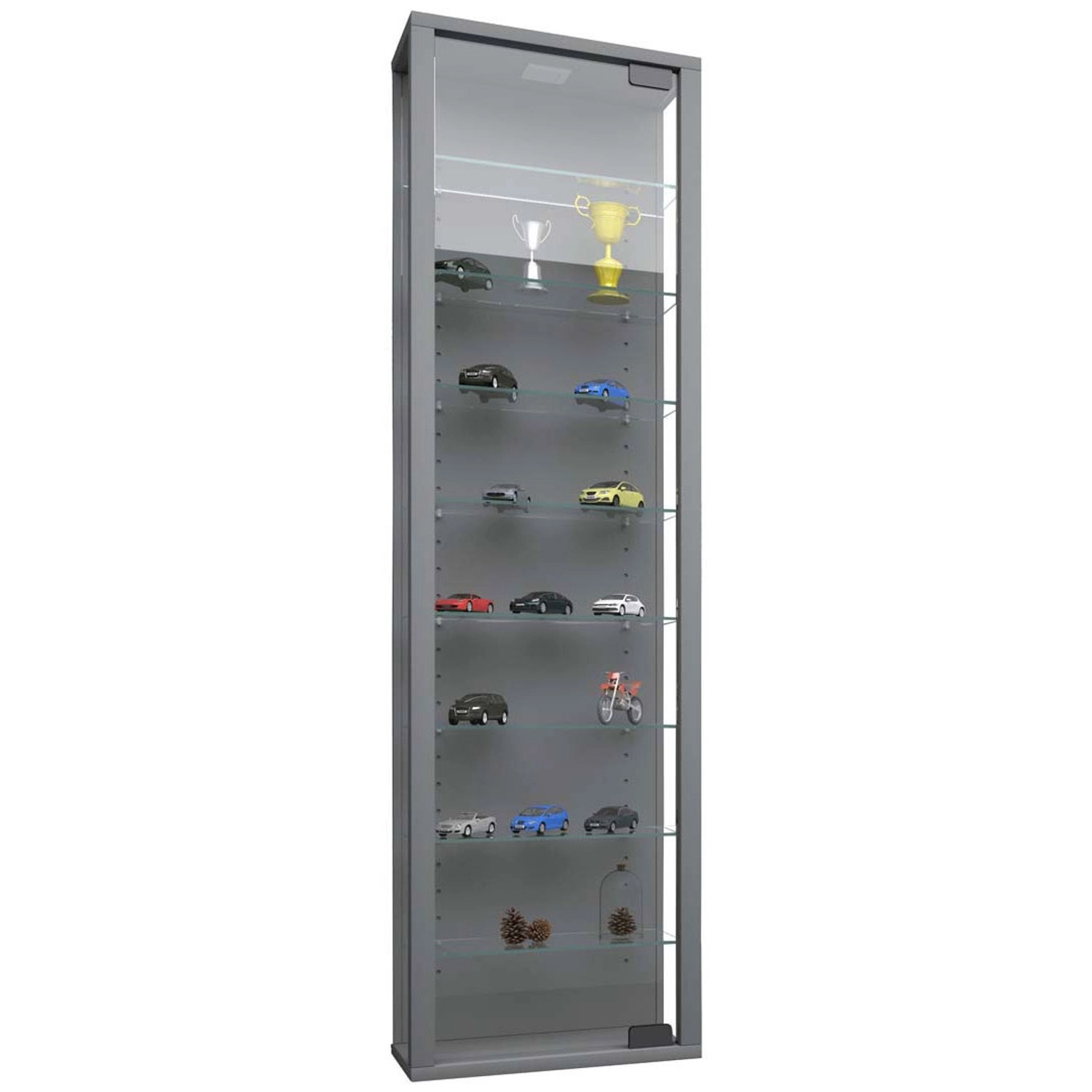 ebuy24 StanoMaxi Glasvitrinen Wandhängend 1 Glastür Silberfarben günstig online kaufen