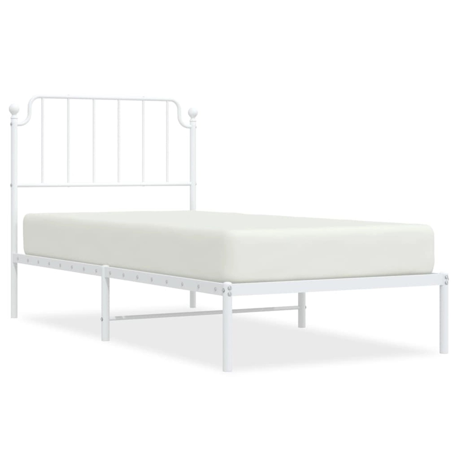 vidaXL Bettgestell mit Kopfteil Metall Weiß 90x190 cm 373928 günstig online kaufen