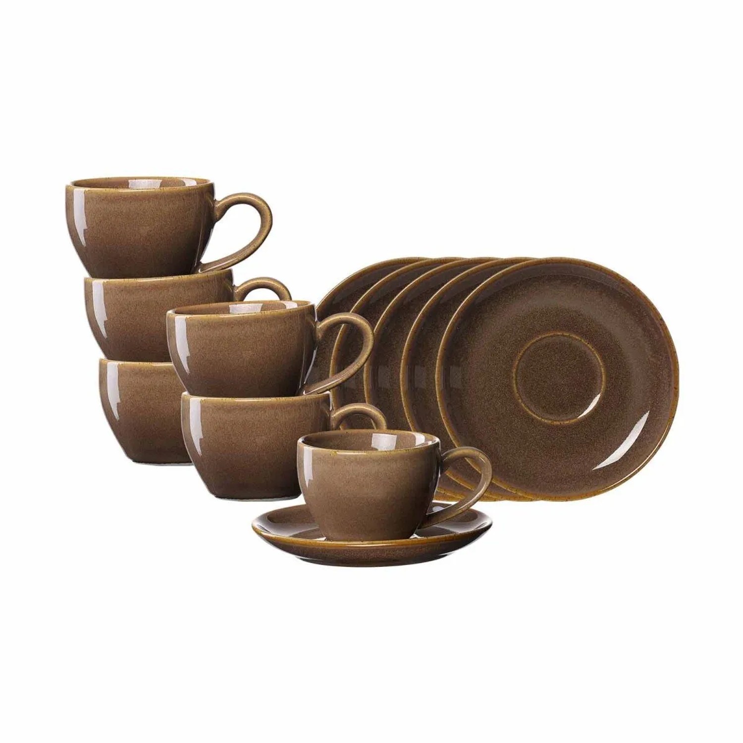 Ritzenhoff & Breker Sahara Espressotasse mit Untertasse 6er Set Dunkelbraun