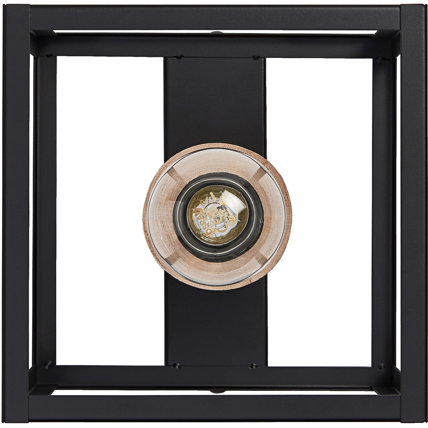 Ledvance Wandlampe Decor Nairobi, schwarz, 17 cm. Wandleuchte mit Holz- und Metallelementen.