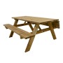Axi Picknicktisch Julie aus Holz, braun, 177x154cm. Klassischer Gartentisch mit Bänken für bis zu 6 Personen.