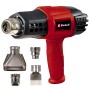 Einhell Heißluftpistole TE-HA 2000 E mit Düsenaufsätzen, rot und schwarz.