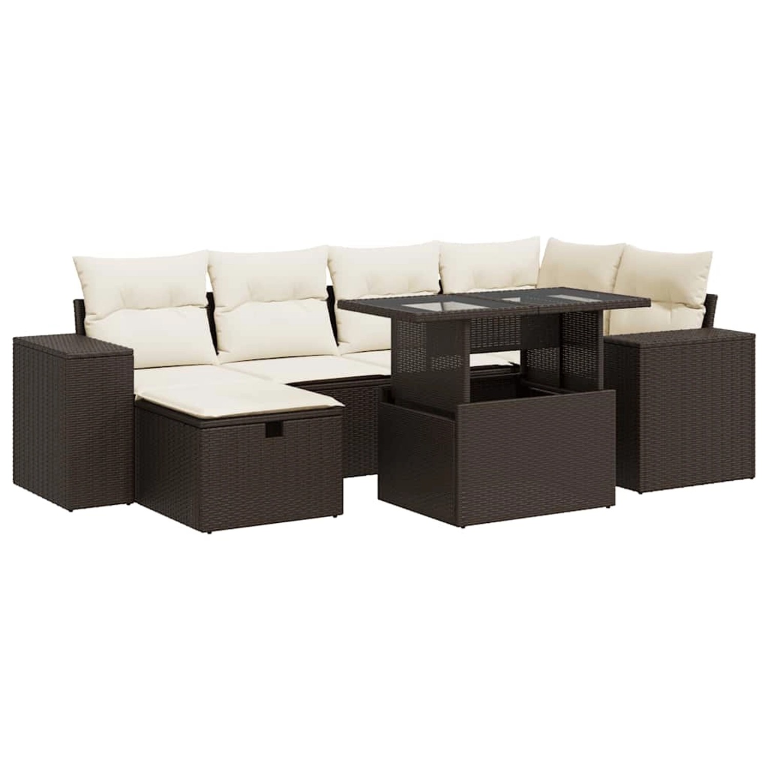 vidaXL 8-Tlg Garten-Sofagarnitur mit Kissen Braun Poly Rattan 3327943 günstig online kaufen