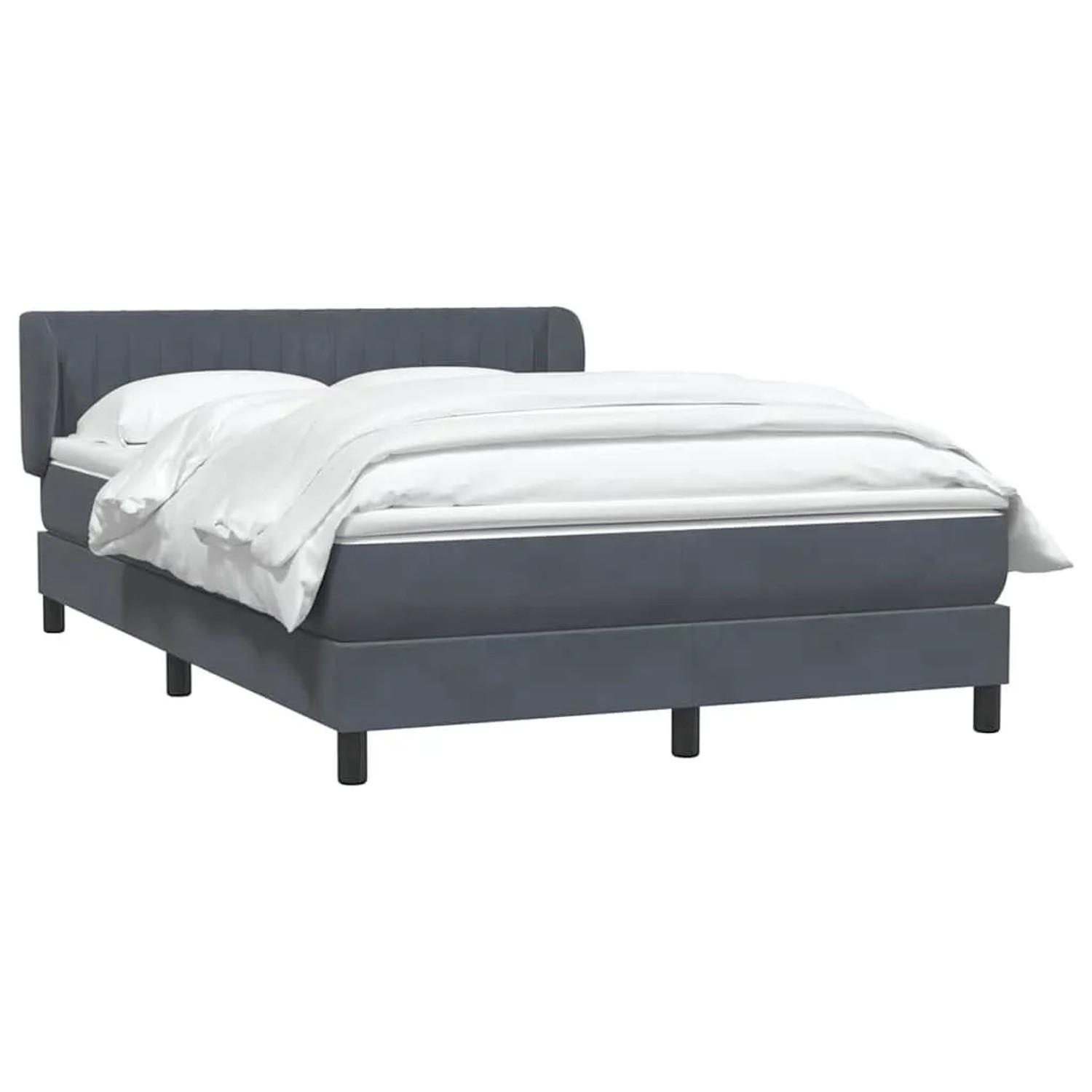 vidaXL Boxspringbett mit Matratze Dunkelgrau 140x210 cm Samt 3317692 günstig online kaufen