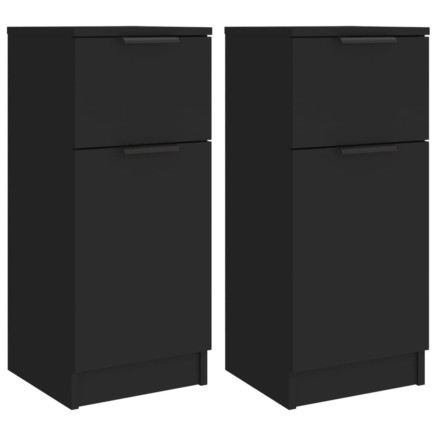 vidaXL Sideboards 2 Stk Schwarz 30x30x70 cm Holzwerkstoff 811118 günstig online kaufen