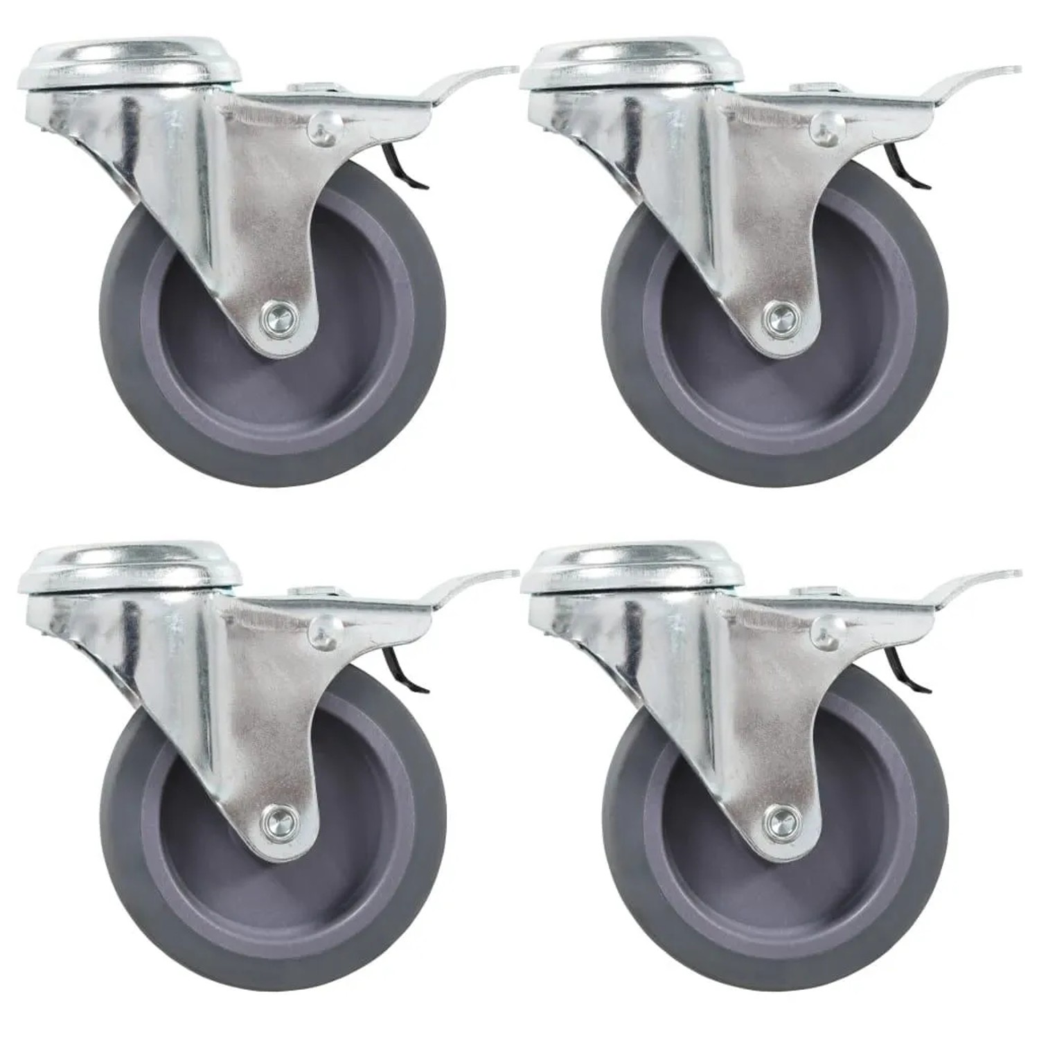 vidaXL Lenkrollen mit Bolzenloch und Doppelbremsen 4 Stk 75 mm 143425