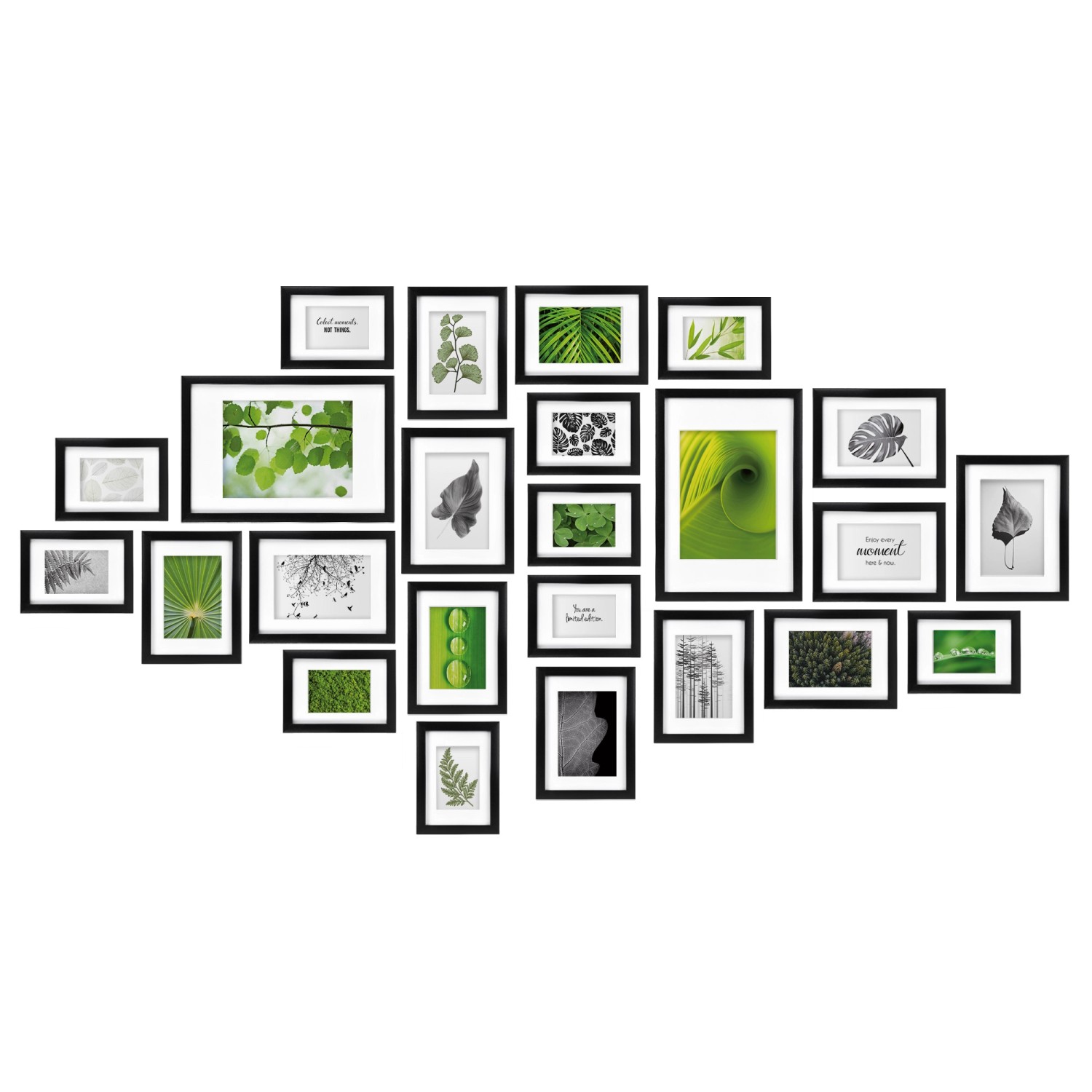 Bomoe Nature Bilderrahmen MDF Schwarz 24tlg günstig online kaufen