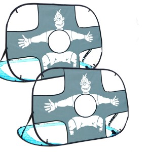 2er Set LittleTom Fussballtore 125x80cm mit Torwand und Affen Motiv für Kinder.