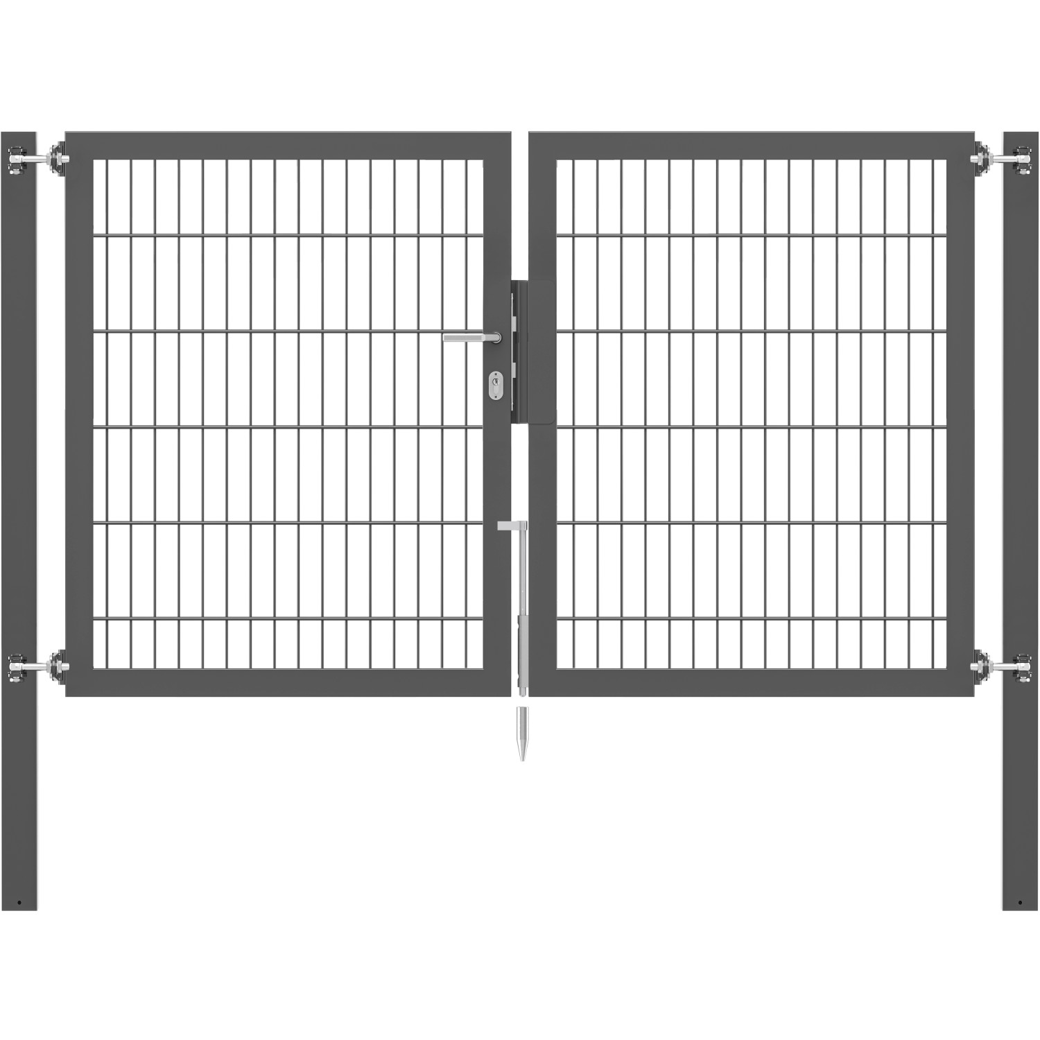 Doppeltor Flexo Plus 200 cm x 120 cm Pfosten 80 cm x 80 cm Anthrazit