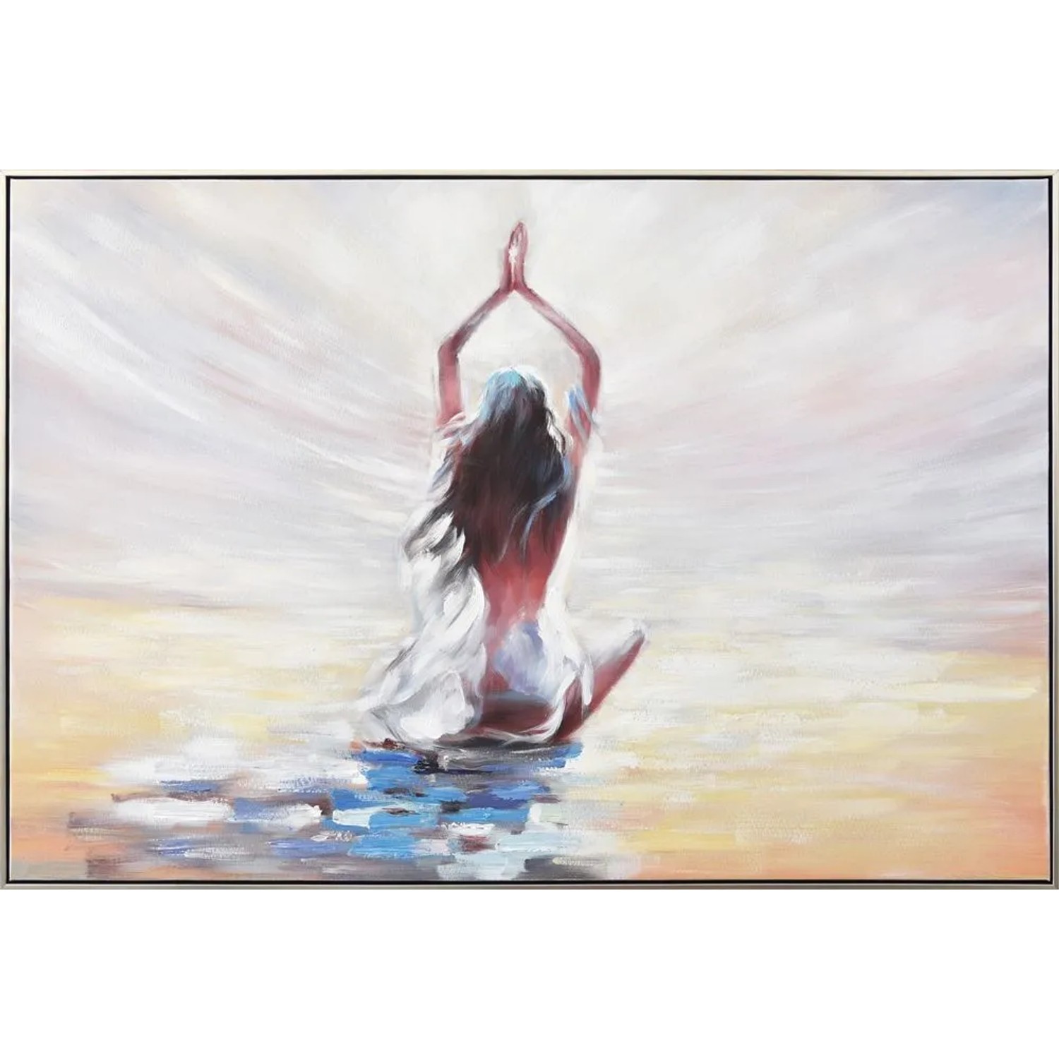 Art Universe Leinwandbild Yoga am Strand 122x82 cm
