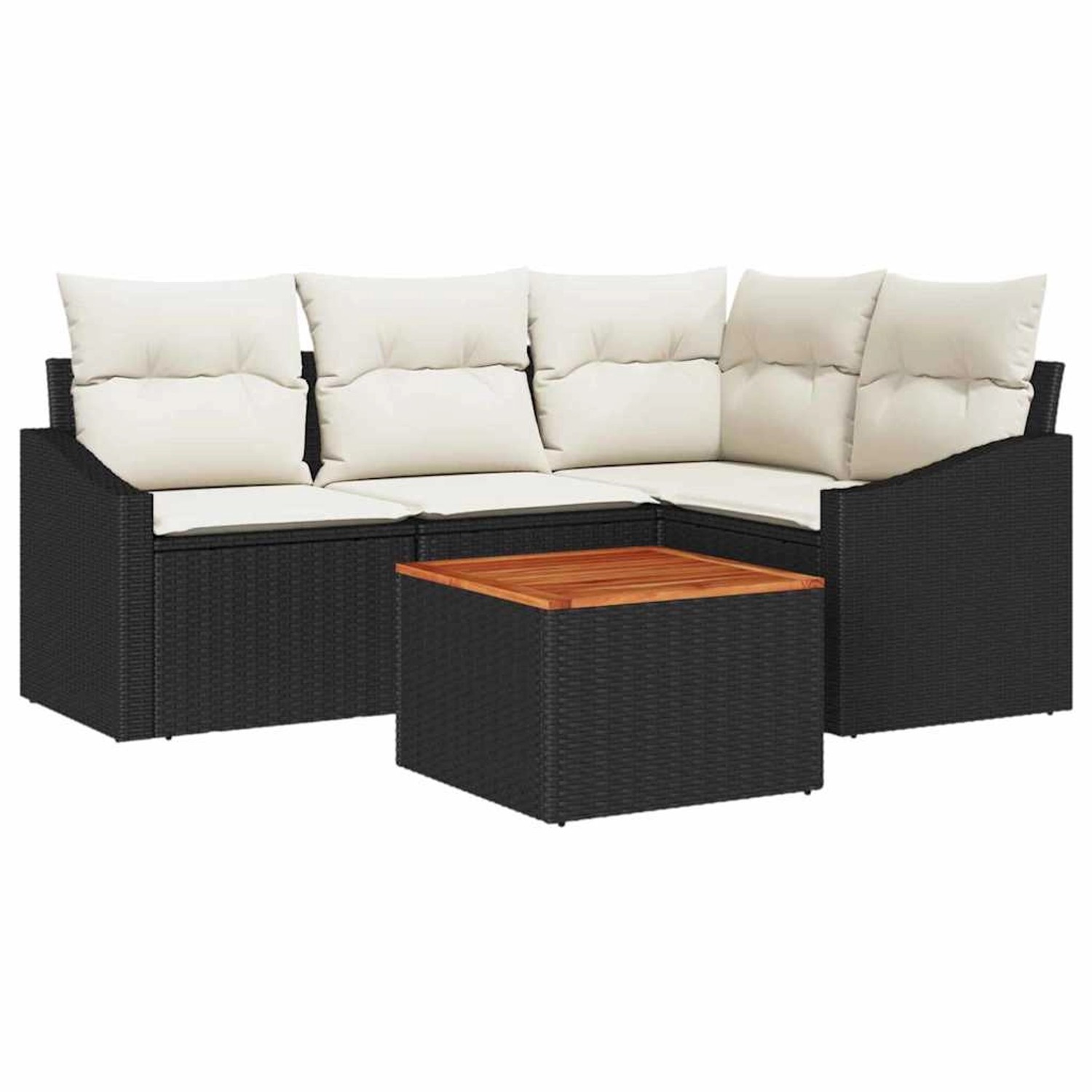 vidaXL Garten-Sofa-Set 5-Tlg Schwarz Weiß 3356493 günstig online kaufen