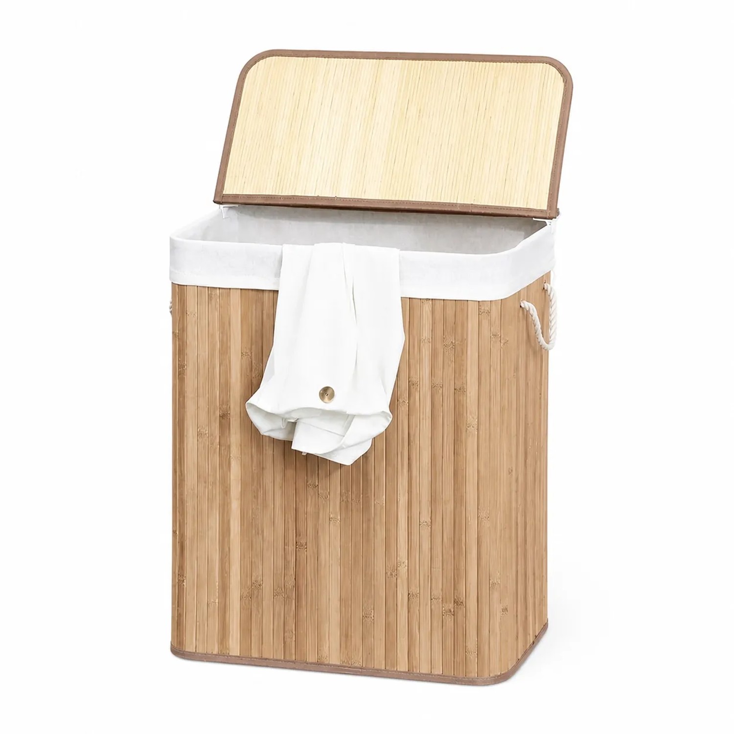 Swiss Aqua Technologies Wäschekorb mit Deckel aus Bambus 100Liter Holz