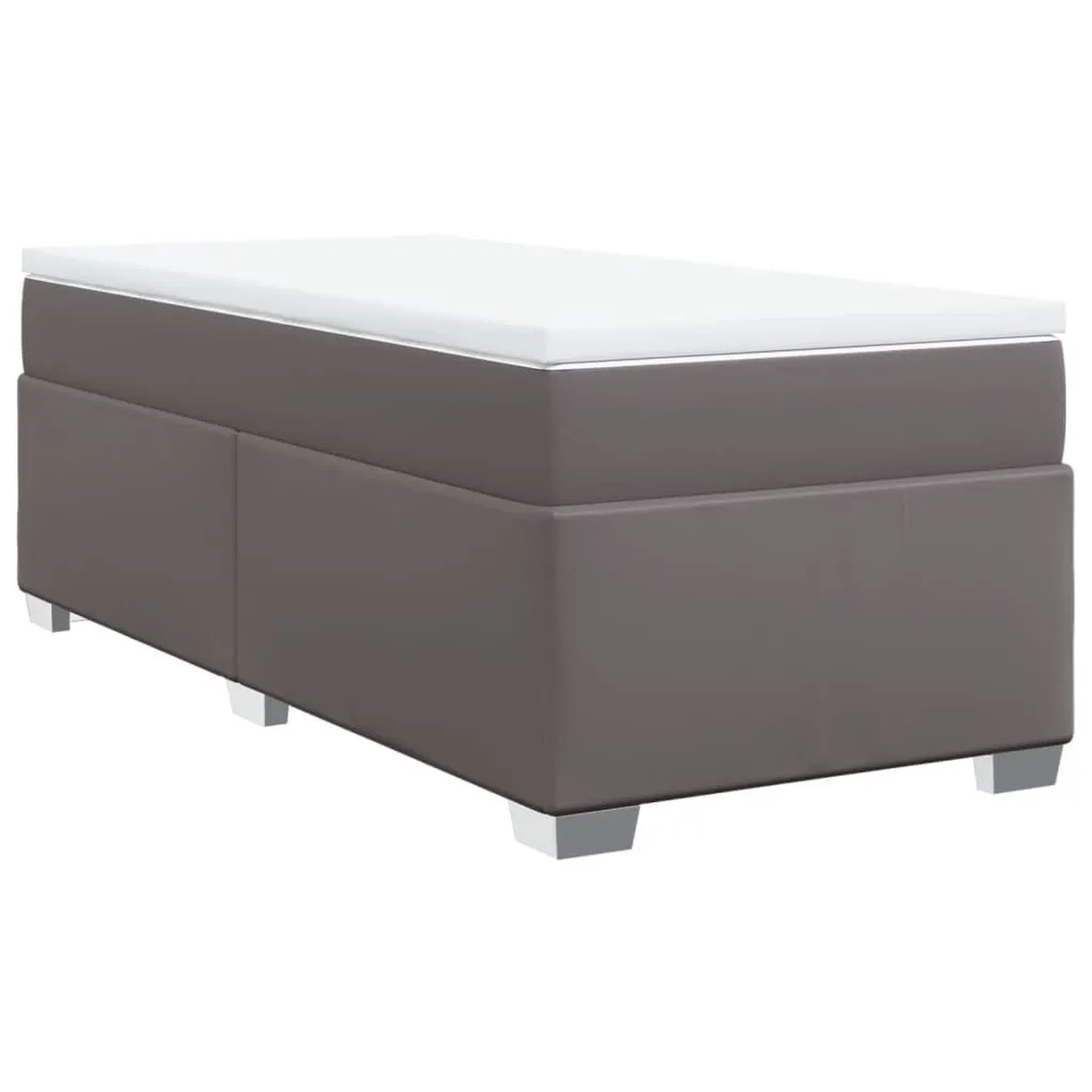 vidaXL Boxspringbett mit Matratze Grau 80x200 cm Kunstleder 3285187 günstig online kaufen