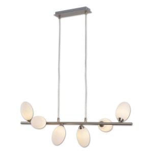 Moderne, 6-flammige LED-Pendelleuchte Eleganza von Näve, 80 cm breit.