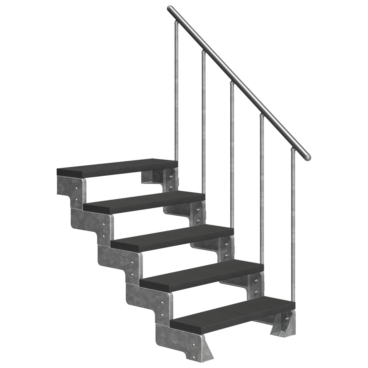 Dolle Außentreppe Gardentop 5 TRIMAX-Stufen 100 cm Anthrazit + Alu-Geländer günstig online kaufen