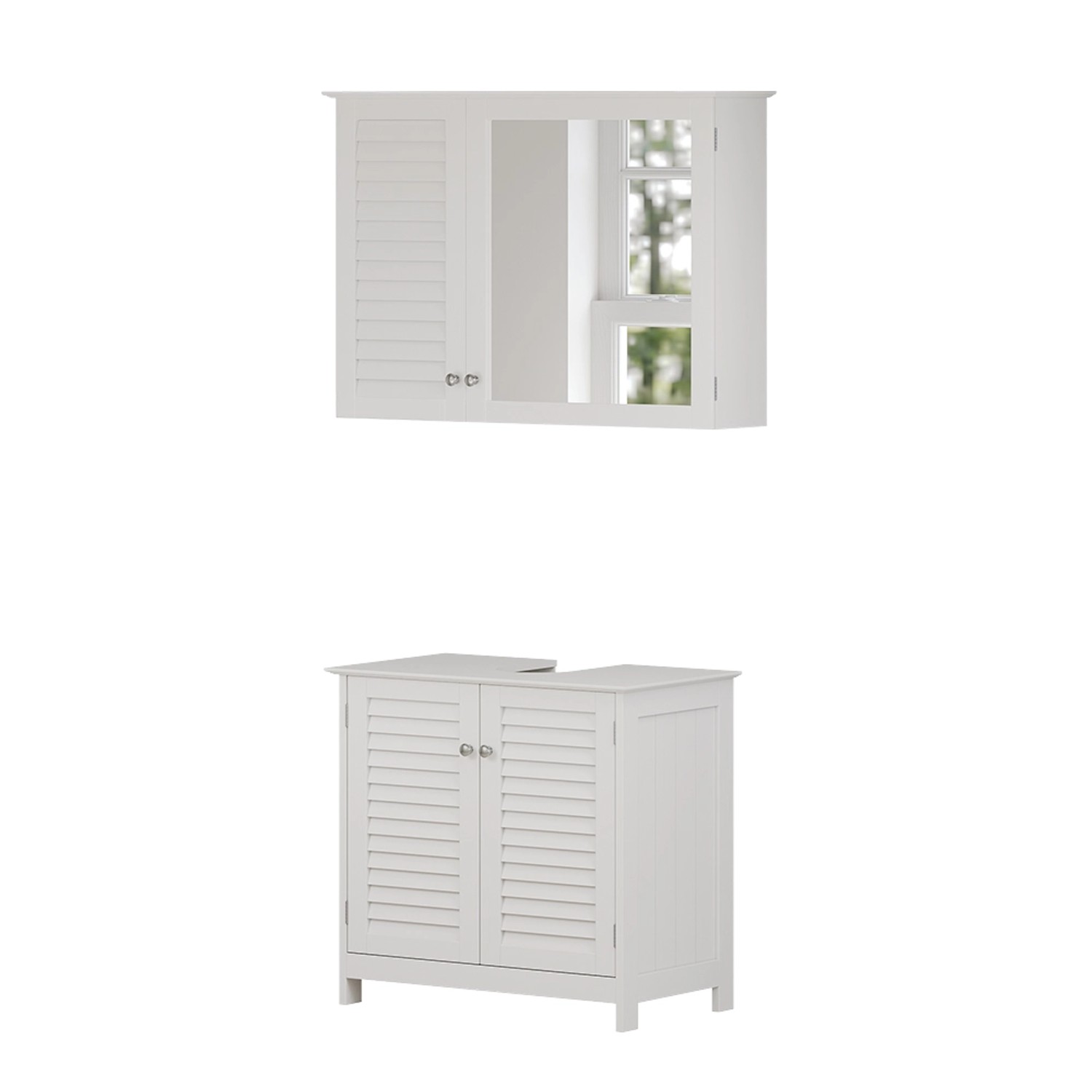 Vicco Badmöbel-Set Riad Weiß 2 Teile günstig online kaufen