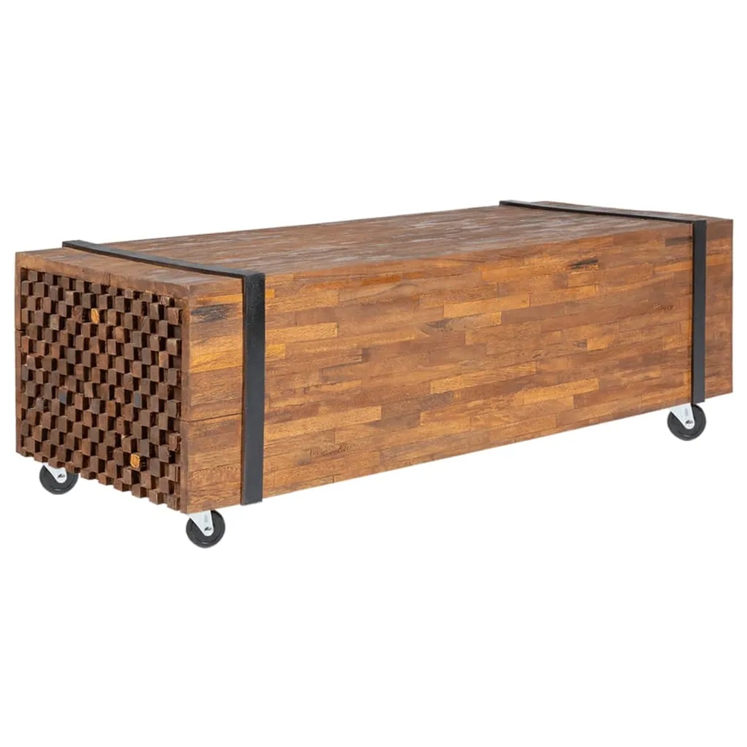 vidaXL Couchtisch 110x45x38 cm Teak Massivholz 326172