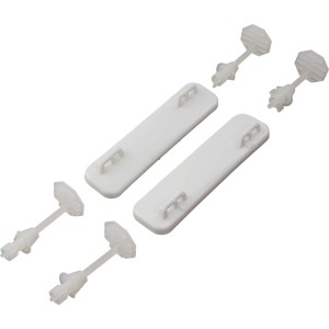 baliv WC-Sitz Befestigungsset für WC-Sitze, bestehend aus Kunststoffscharnieren und Befestigungsmaterial.