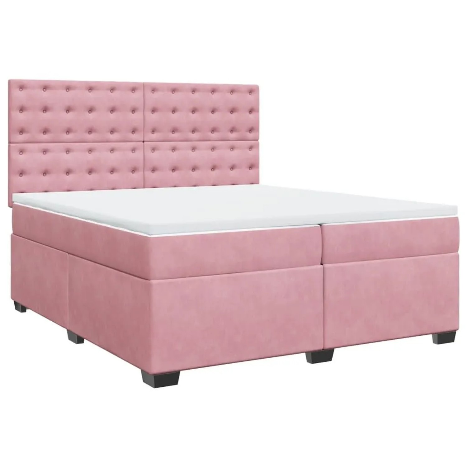 vidaXL Boxspringbett mit Matratze Rosa 200x200 cm Samt 3291019 günstig online kaufen