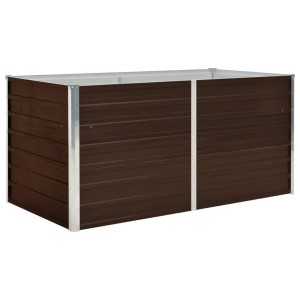 Braunes vidaXL Hochbeet aus Stahl, 160x80x77 cm, ideal für Garten und Terrasse.