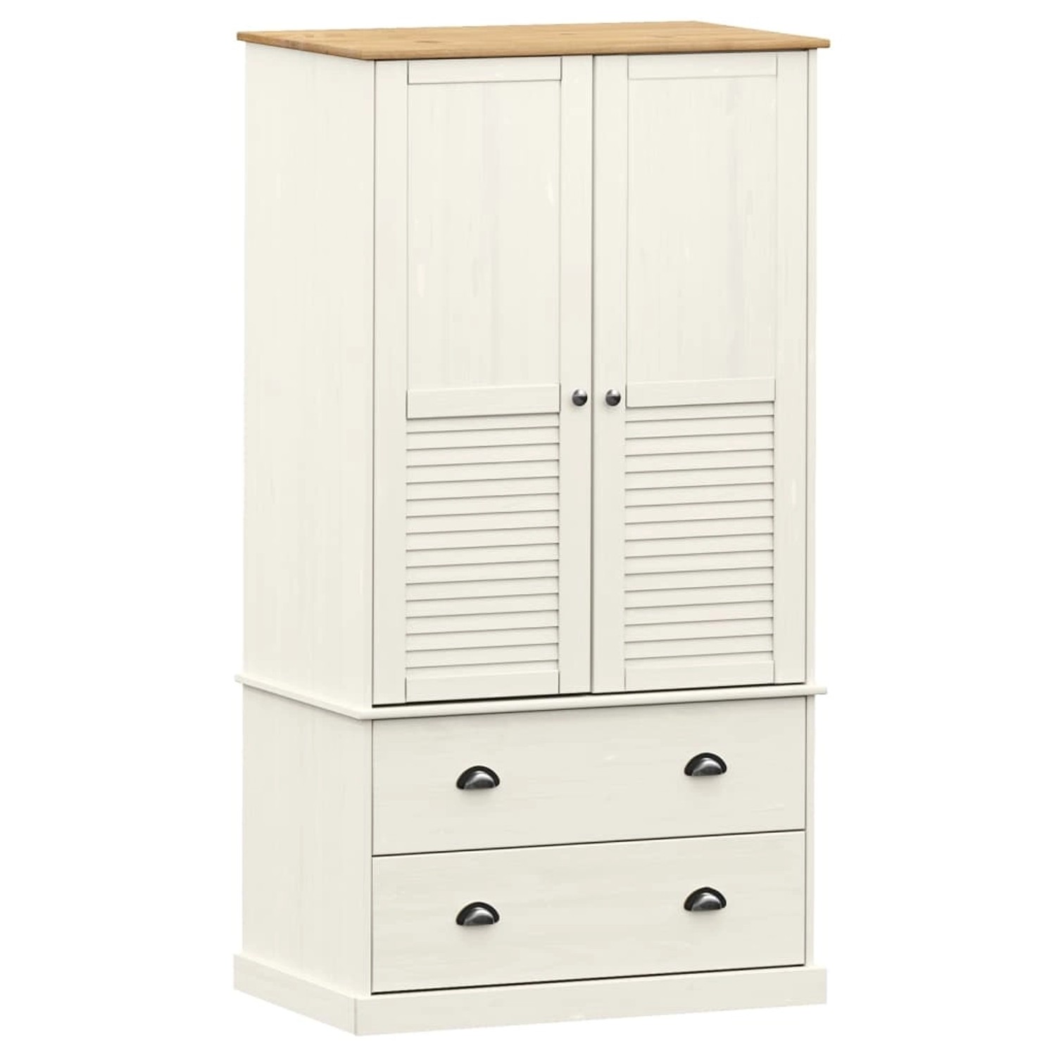 vidaXL Kleiderschrank VIGO Weiß 90x55x176 cm Massivholz Kiefer günstig online kaufen