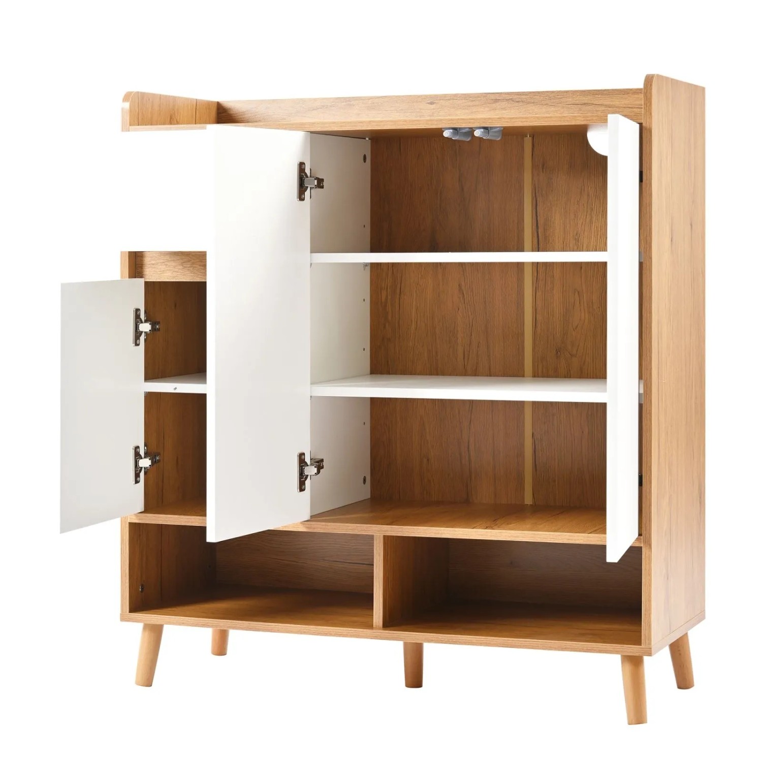 PXloue Schuhkipper Kommode Sideboard mit Verstellbaren Einlegeböden  90 x 35 x 99 cm