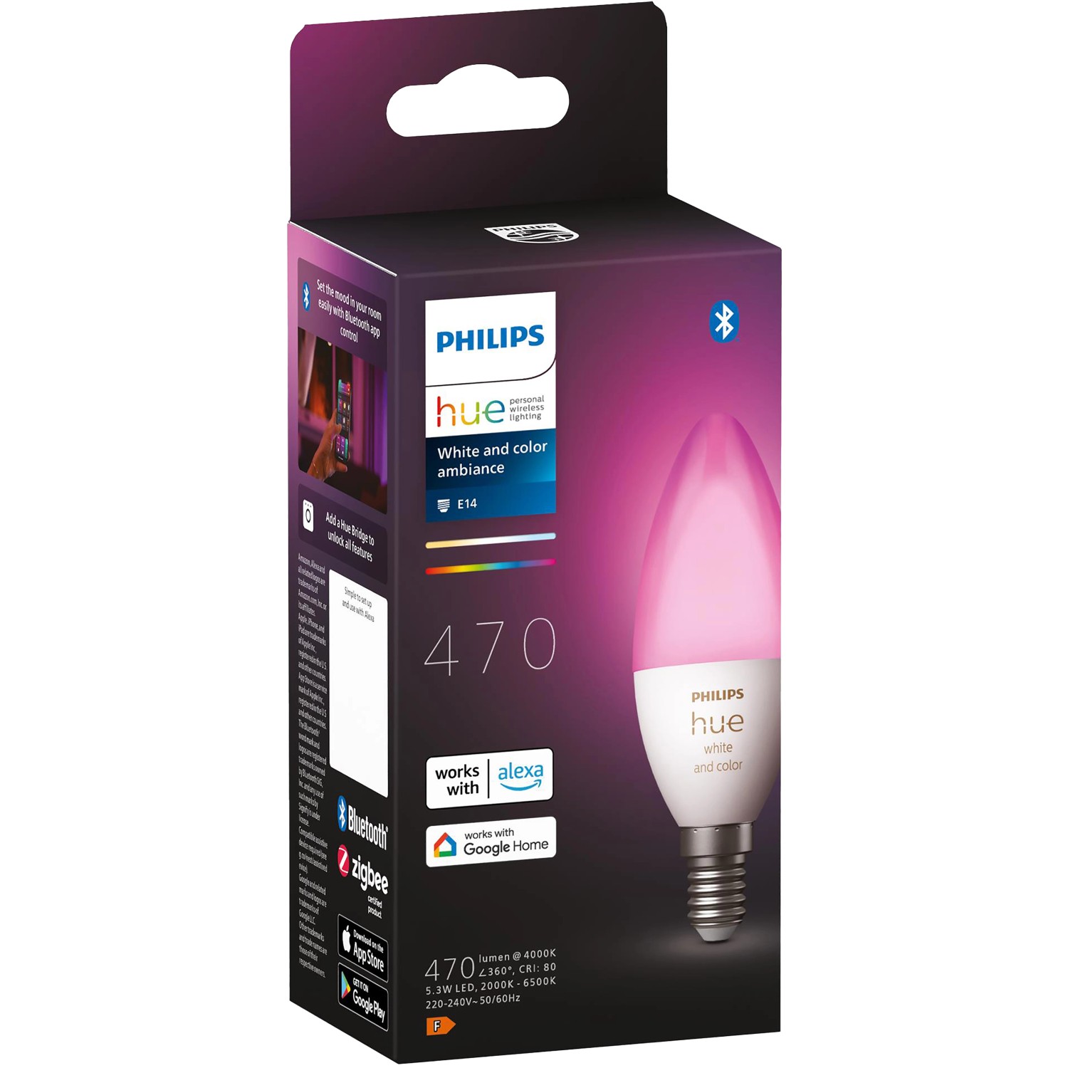 871951435669600 - PHILIPS HUE White Smart Luster LED Bulb - P45, E14, 470  Lumen - Currys Business