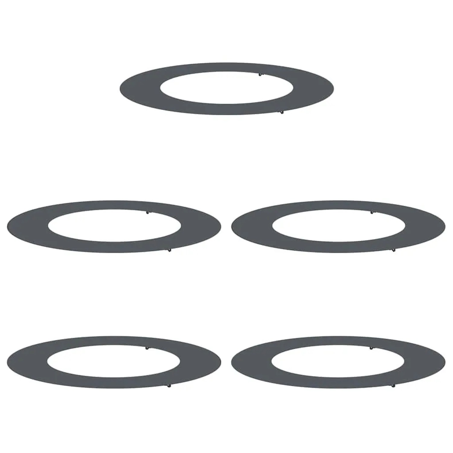 vidaXL Geeignet für Flache Baumringe 5 Stk Anthrazit Ø50/80 cm Stahl 873695