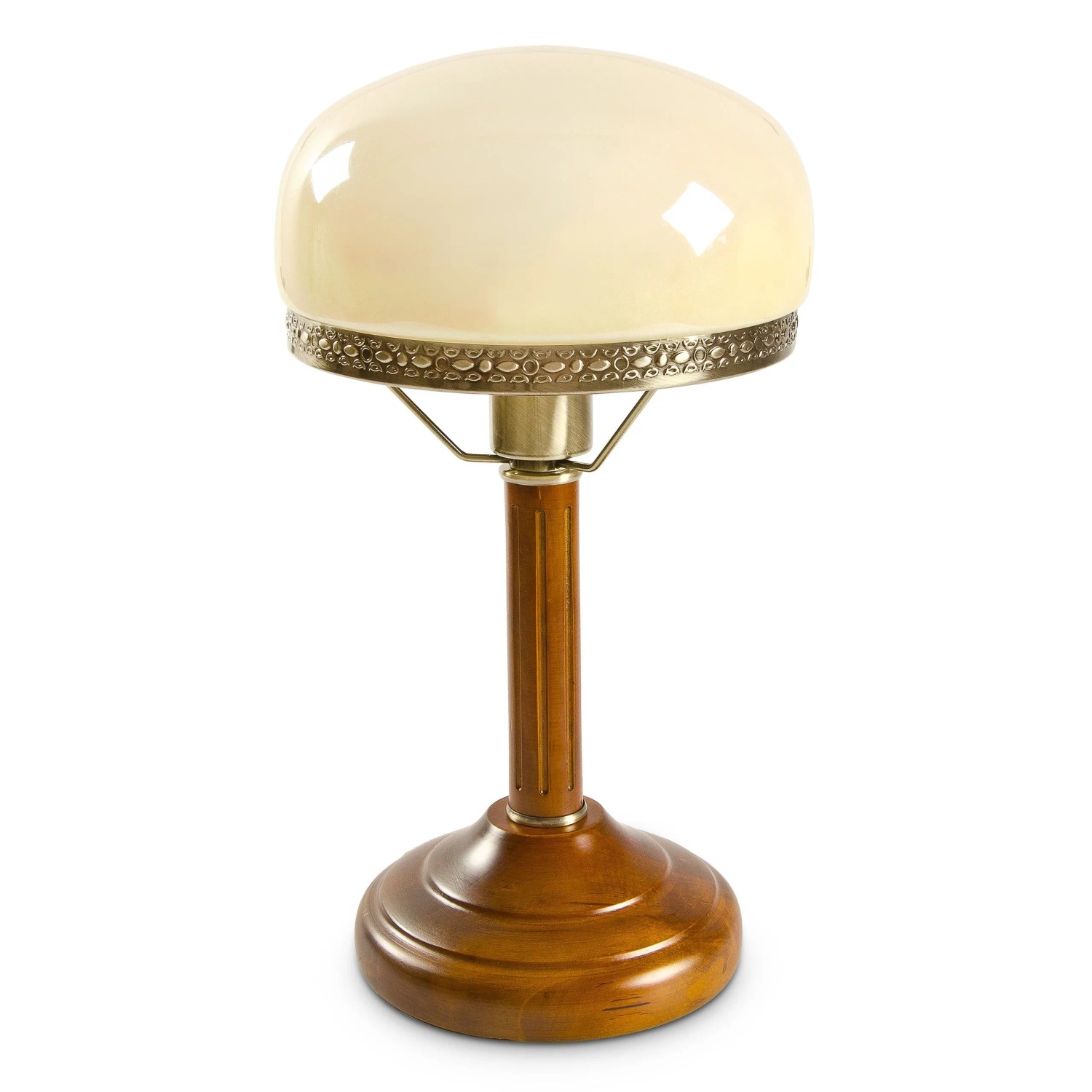 Relaxdays Tischlampe Glas Metall Beige Antik Look 21 Cm X 16, 5 Cm X 12 Cm