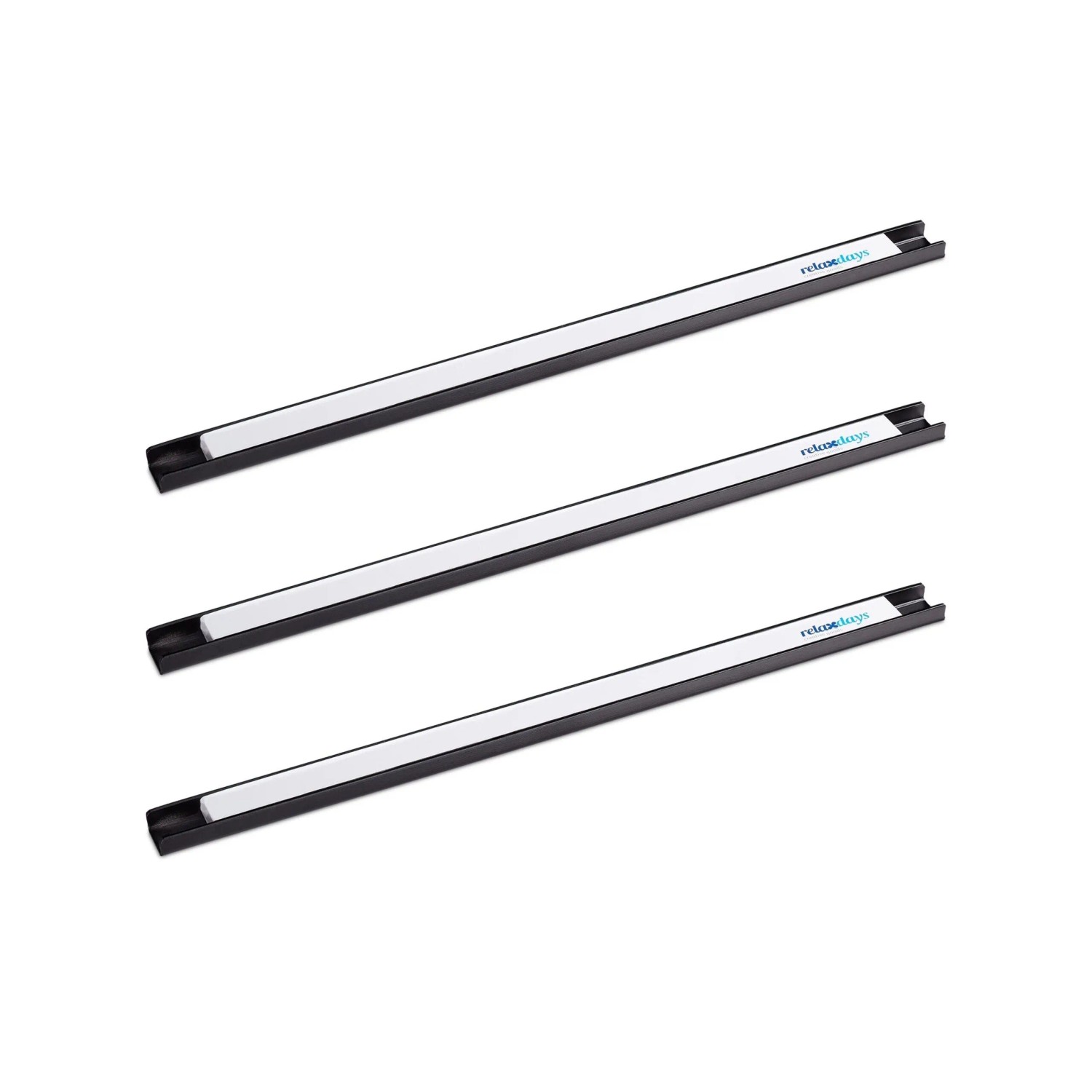 Relaxdays Werkzeugmagnetleiste Stahl Schwarz/Weiß 3er Set 45,5 cm x 2,5 cm x 1,3 cm