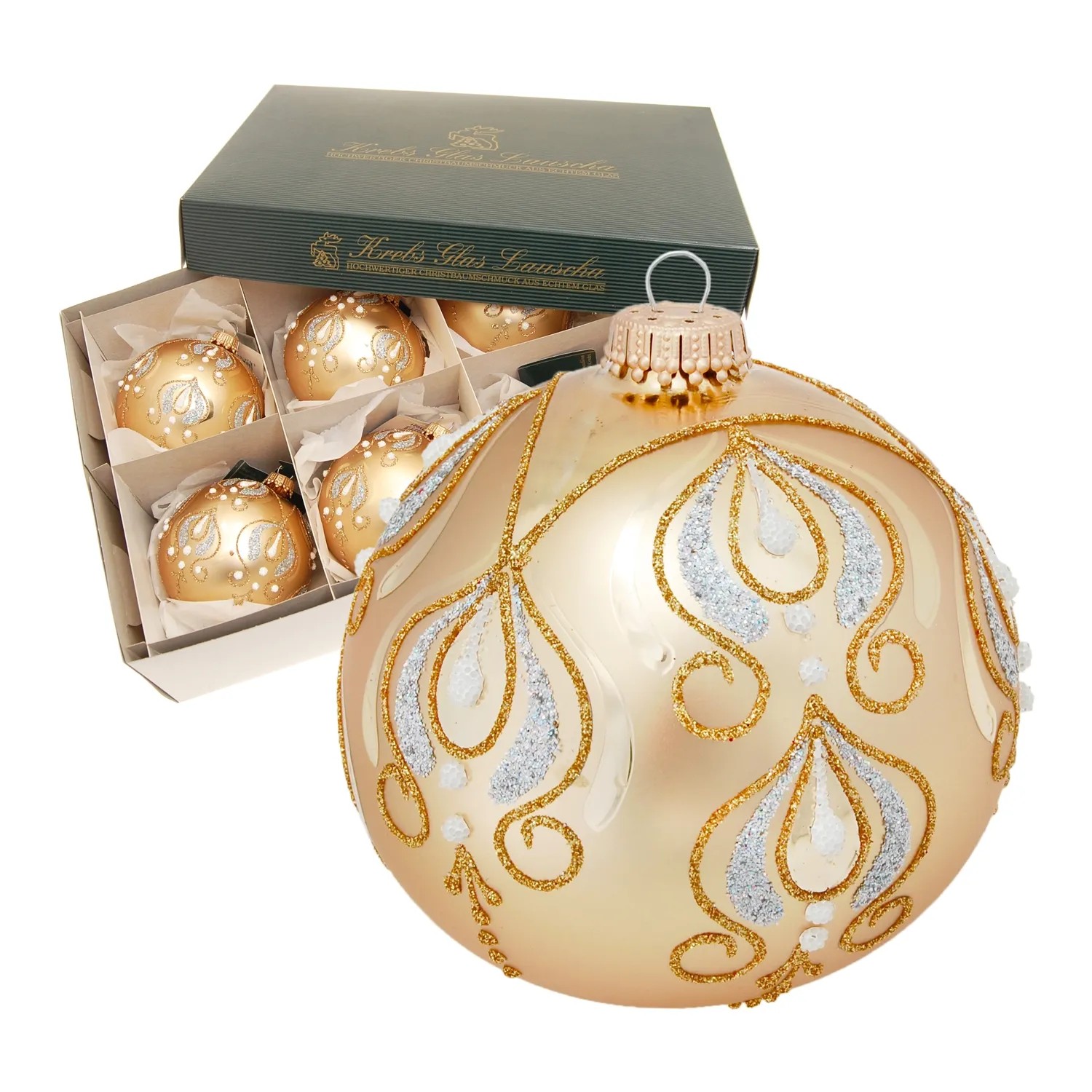 Krebs Glas Lauscha Weihnachtsbaumkugel 6er-Set 8cm