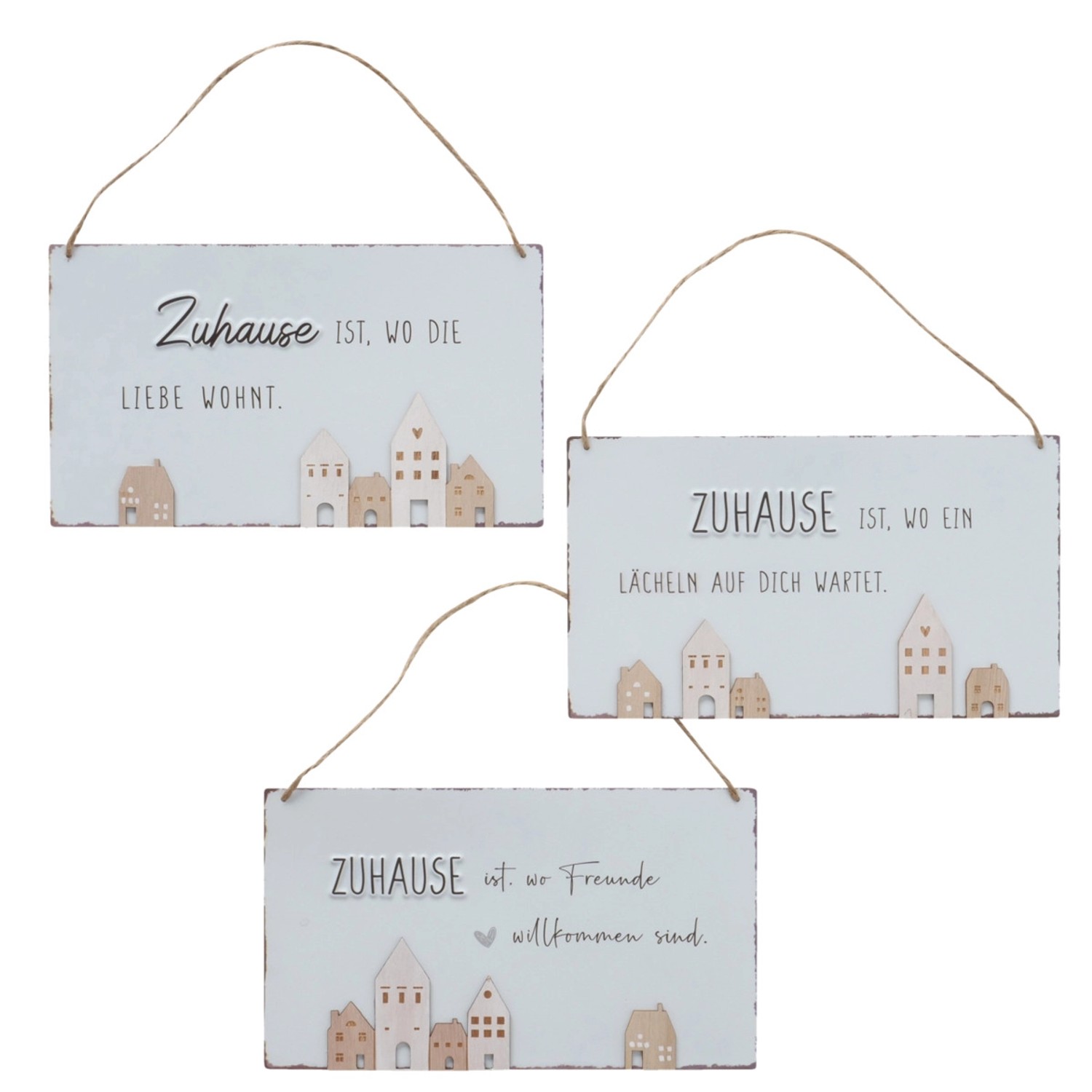 Boltze Deko-Schild Nordy 3-fach sortiert 16 cm x 28 cm günstig online kaufen