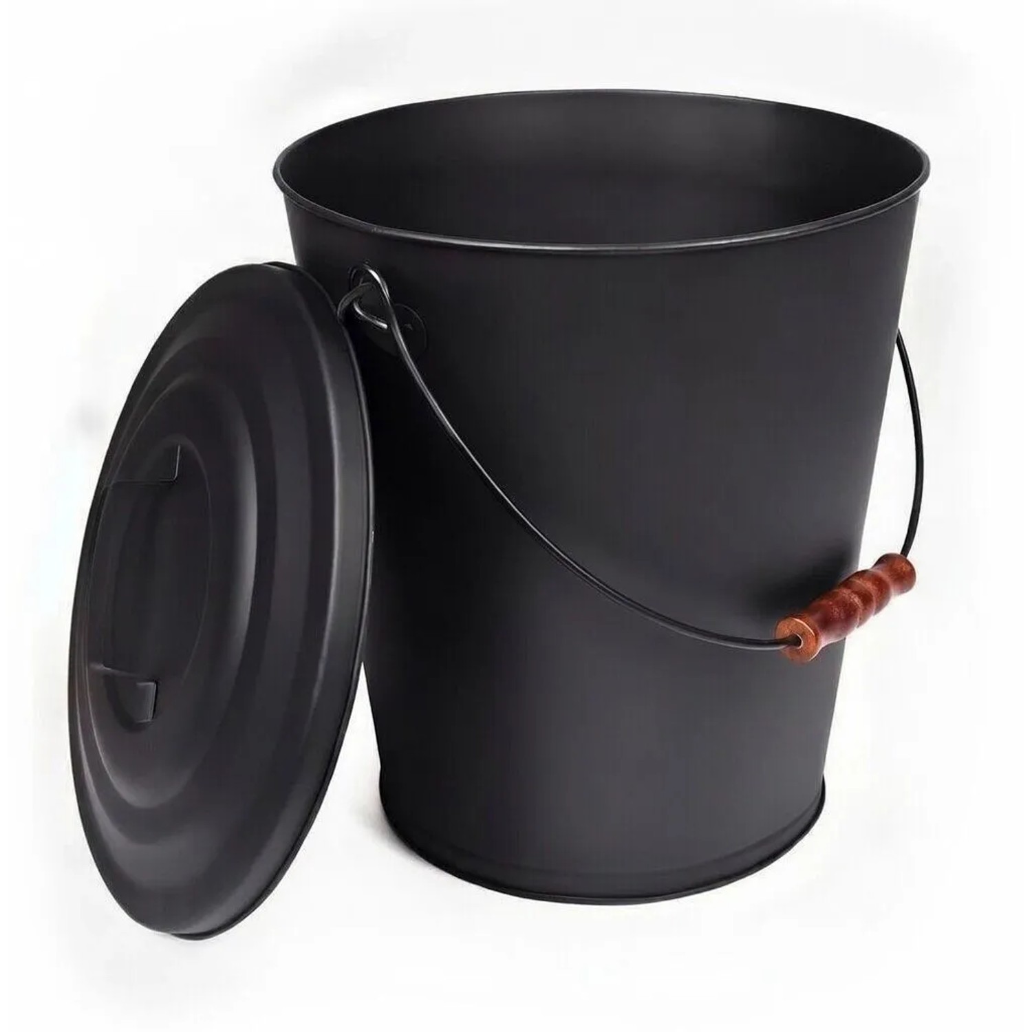 BLACK OAK Ascheeimer SANTORINI 25L mit Deckel – Großer Aschebehälter aus Metall für Kaminofen & Grill, Pulverbeschichtet...