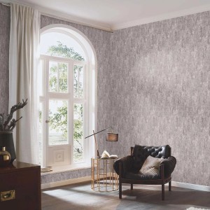 Wohnraum mit Bricoflor Taupe Tapete Guido Maria 1037538, Struktur und Farbverlauf.