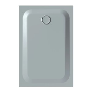 Rechteckige Bette Duschwanne Steel 140x90 cm in Quartz, aus glasiertem Titan-Stahl.