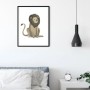Komar Wandbild Cute Lion, 40x50 cm, im schwarzen Rahmen. Kinderzimmer Deko.