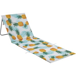 Liegestuhl Palmelo mit Ananasmuster und Stahlgestell für Camping & Freizeit.