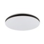 Runde, smarte LED-Deckenleuchte Livio mit RGB & CCT Funktion in Weiß-Schwarz, Ø 38,5 cm.