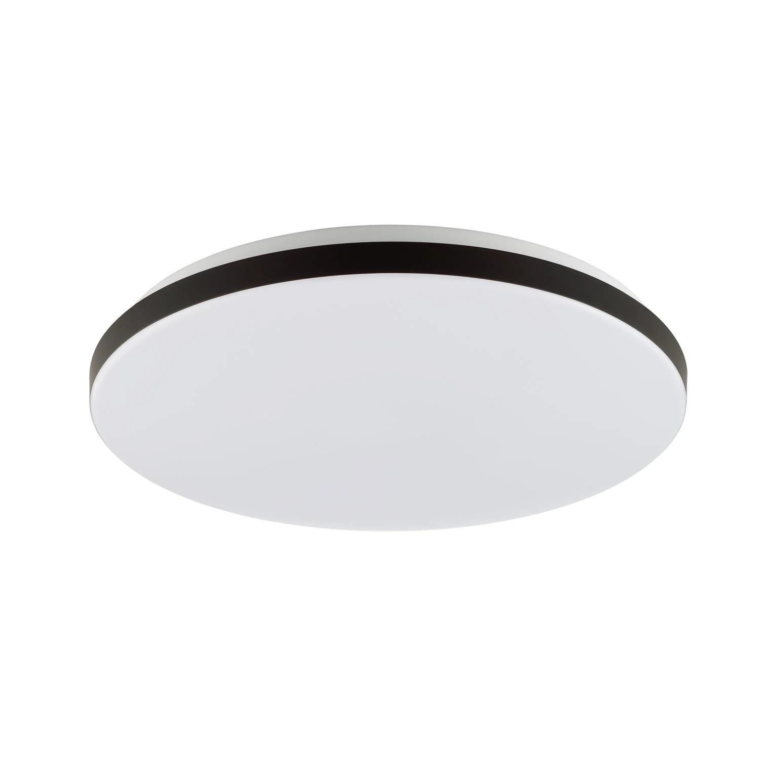 Runde, smarte LED-Deckenleuchte Livio mit RGB & CCT Funktion in Weiß-Schwarz, Ø 38,5 cm.