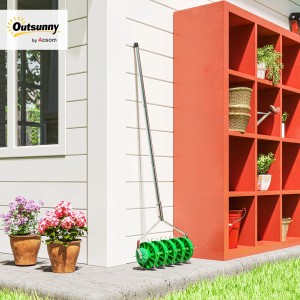Outsunny Rasenbelüfter Stahl  Kunststoff 45L x 21B x 140H cm