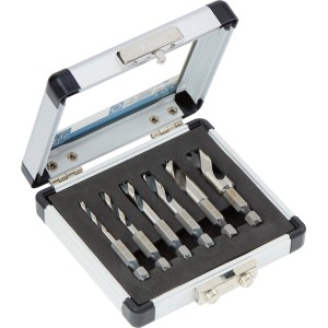 LUX Holzbohrer-Set, 6-teilig, mit 6-Kant-Schaft in Metallkassette.