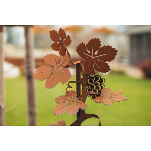 Ferrum Art Design Gartenstecker Vinea, 148 cm, Edelrost-Optik, Gartendekoration.