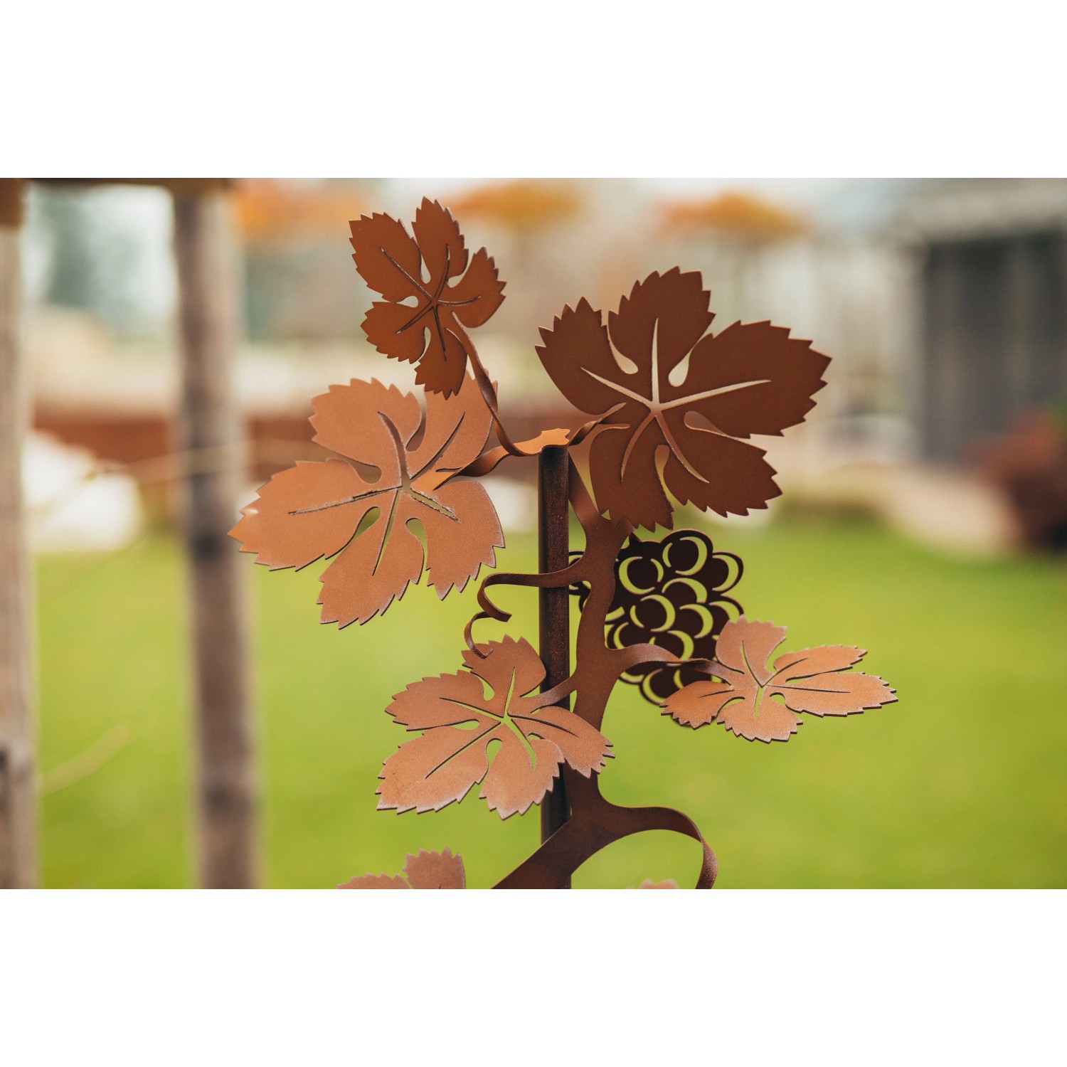 Ferrum Art Design Gartenstecker Vinea, 148 cm, Edelrost-Optik, Gartendekoration.