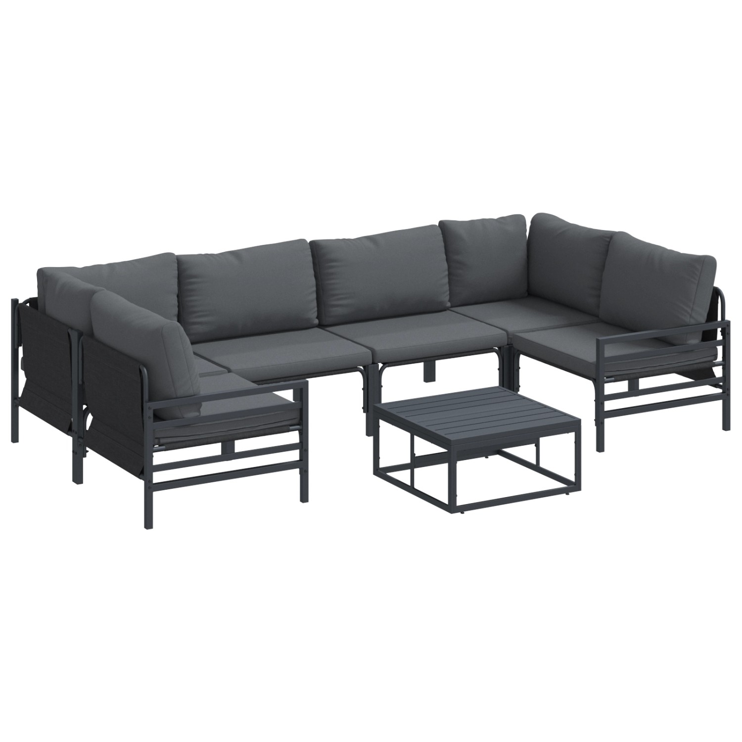 vidaXL Garten-Sofa-Set 7-Tlg Anthrazit Stahl 3378967 günstig online kaufen