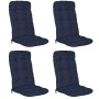 4er Set Beautissu Flair HL Gartenstuhlauflagen, dunkelblau, 120x50x8cm, für Hochlehner.