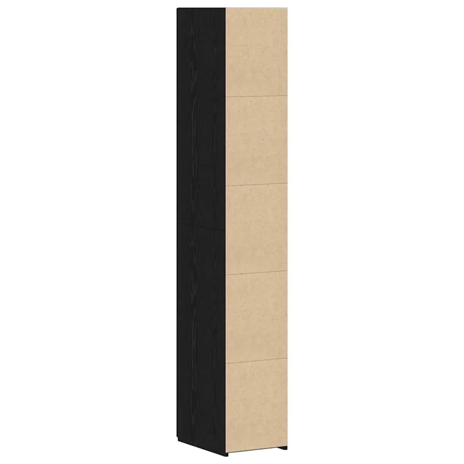 VidaXL Highboard in Schwarz und Eichen-Optik, schmaler Holzschrank mit Tür für Wohnzimmer oder Esszimmer.