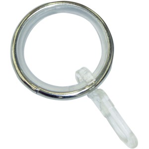 Gardinenring Kreta Edelstahl-Optik mit Gleiteinlage für Gardinenstangen.