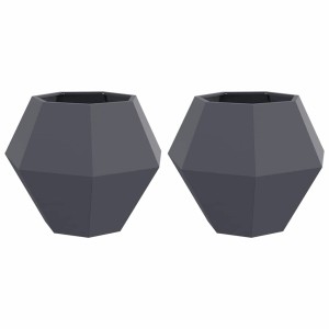 vidaXL Pflanzkübel 2 Stk Anthrazit 75 x 75 x 60 cm Stahl 884043
