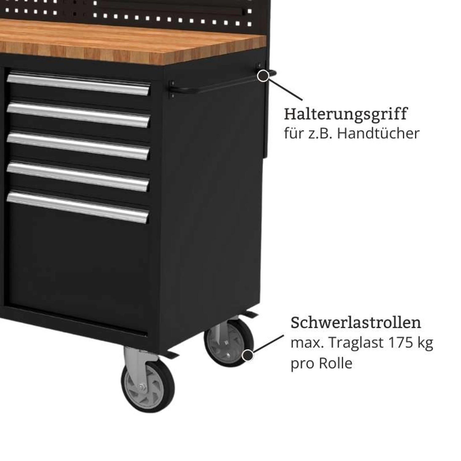 Galaflor Mobile Werkbank mit Lochwand und Arbeitsplatte 158 cm_4