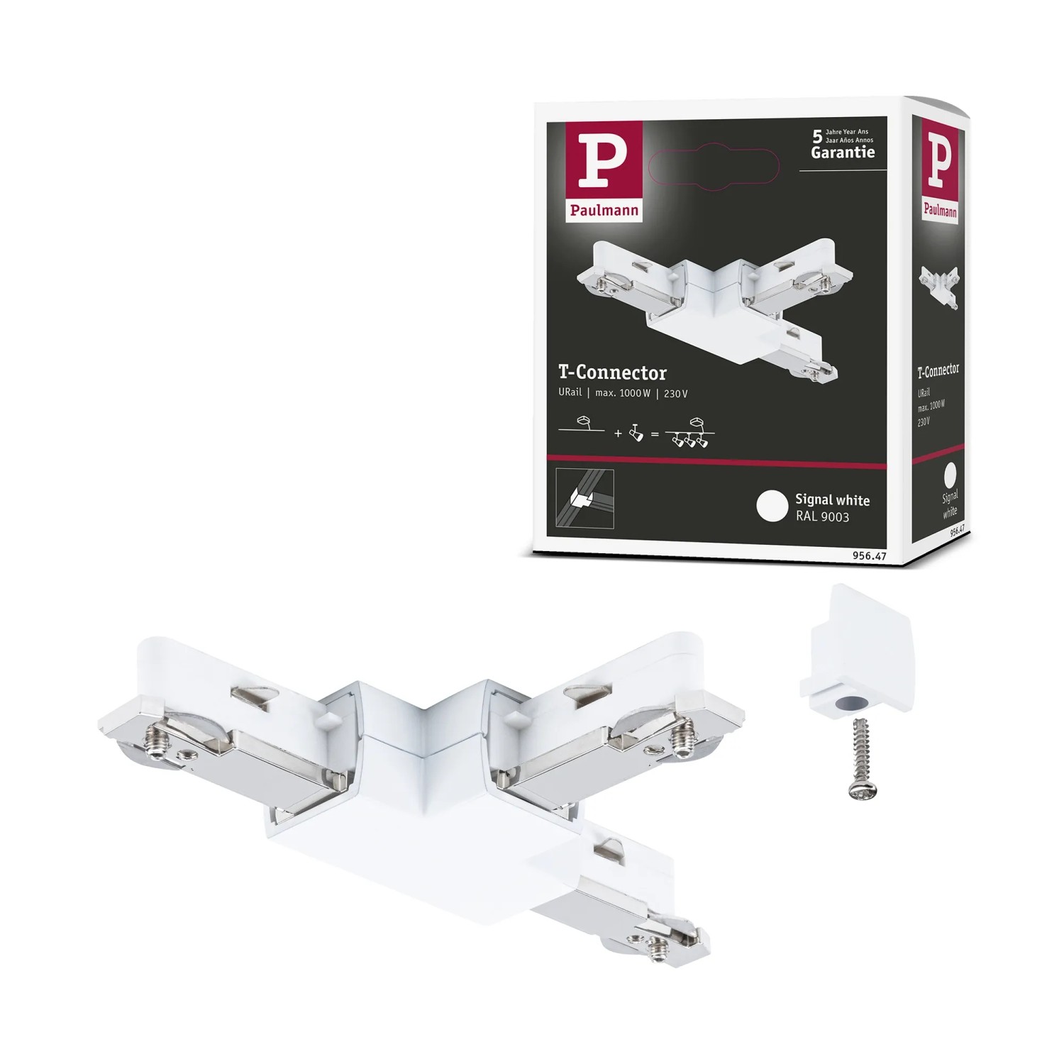Paulmann URail T-Verbinder in Signalweiß für LED-Schienensysteme.